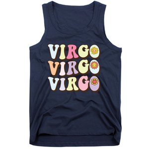 August September Birthday Groovy Astrology Zodiac Sign Virgo Tank Top