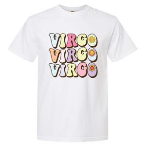 August September Birthday Groovy Astrology Zodiac Sign Virgo Garment-Dyed Heavyweight T-Shirt