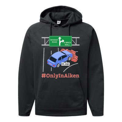 Aiken SC Brick Wall Meme Performance Fleece Hoodie