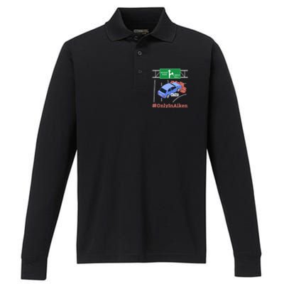 Aiken SC Brick Wall Meme Performance Long Sleeve Polo