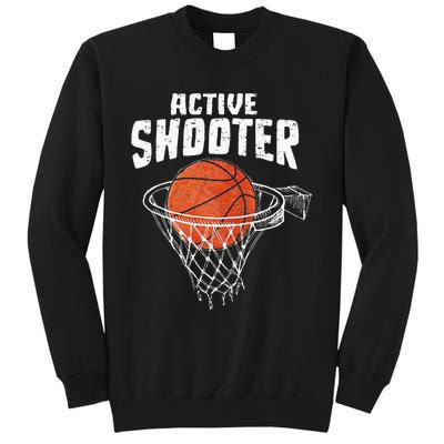 Active Shooter Basketball Lovers Men Women Basketball Player Tall Sweatshirt