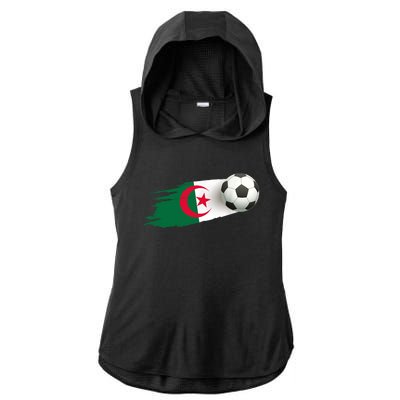 Algeria Soccer Ball Algeria Flag Jersey Algeria Football Ladies PosiCharge Tri-Blend Wicking Draft Hoodie Tank