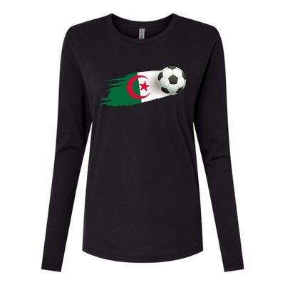 Algeria Soccer Ball Algeria Flag Jersey Algeria Football Womens Cotton Relaxed Long Sleeve T-Shirt