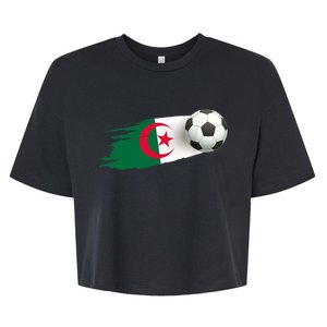 Algeria Soccer Ball Algeria Flag Jersey Algeria Football Bella+Canvas Jersey Crop Tee