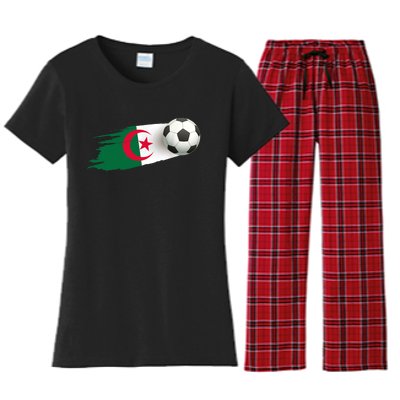 Algeria Soccer Ball Algeria Flag Jersey Algeria Football Women's Flannel Pajama Set