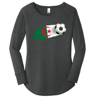 Algeria Soccer Ball Algeria Flag Jersey Algeria Football Women's Perfect Tri Tunic Long Sleeve Shirt