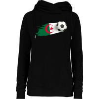 Algeria Soccer Ball Algeria Flag Jersey Algeria Football Womens Funnel Neck Pullover Hood