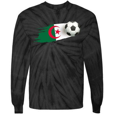 Algeria Soccer Ball Algeria Flag Jersey Algeria Football Tie-Dye Long Sleeve Shirt