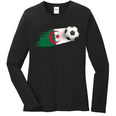 Algeria Soccer Ball Algeria Flag Jersey Algeria Football Ladies Long Sleeve Shirt