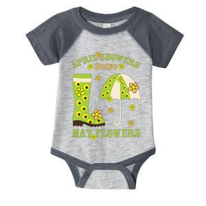 April Showers Bring May Flowers & Rubber Boots For Gardener Infant Baby Jersey Bodysuit