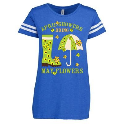 April Showers Bring May Flowers & Rubber Boots For Gardener Enza Ladies Jersey Football T-Shirt