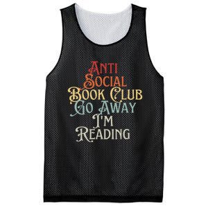 Anti Social Book Club Go Away IM Reading Funny Bookworm Mesh Reversible Basketball Jersey Tank