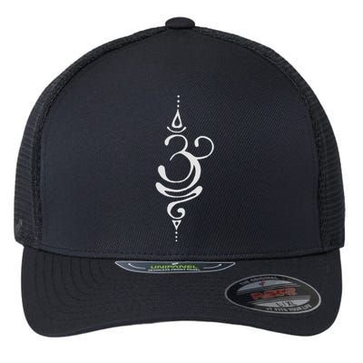 Ancient Sanskrit Breathe Om Yoga Meditation Symbol Flexfit Unipanel Trucker Cap