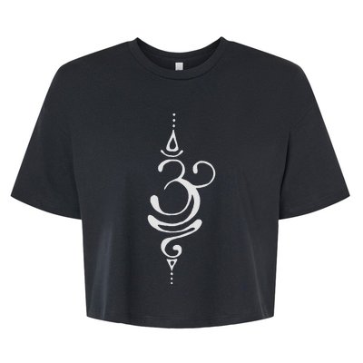 Ancient Sanskrit Breathe Om Yoga Meditation Symbol Bella+Canvas Jersey Crop Tee