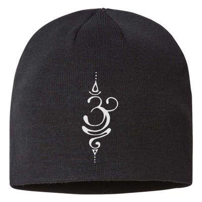 Ancient Sanskrit Breathe Om Yoga Meditation Symbol Sustainable Beanie