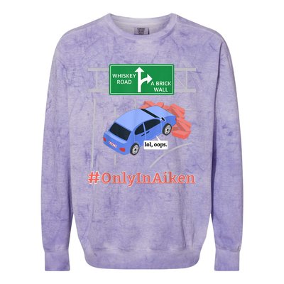 Aiken, SC, Brick Wall Meme Colorblast Crewneck Sweatshirt