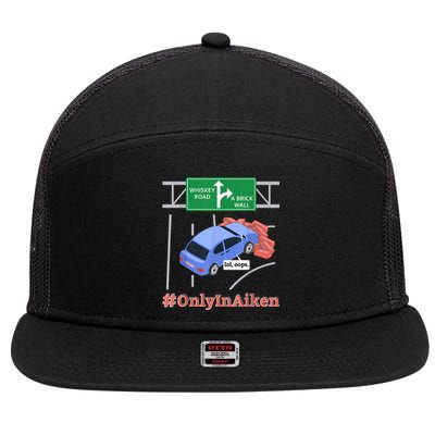 Aiken, SC, Brick Wall Meme 7 Panel Mesh Trucker Snapback Hat