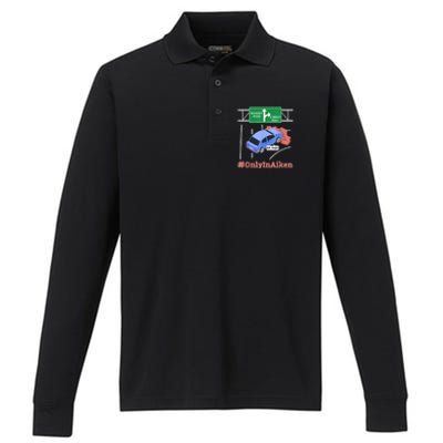 Aiken, SC, Brick Wall Meme Performance Long Sleeve Polo