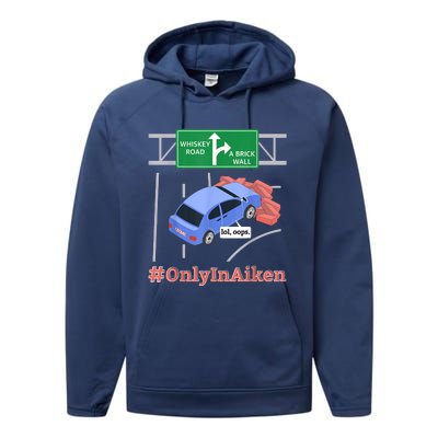 Aiken, SC, Brick Wall Meme Performance Fleece Hoodie