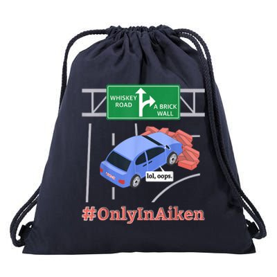 Aiken, SC, Brick Wall Meme Drawstring Bag