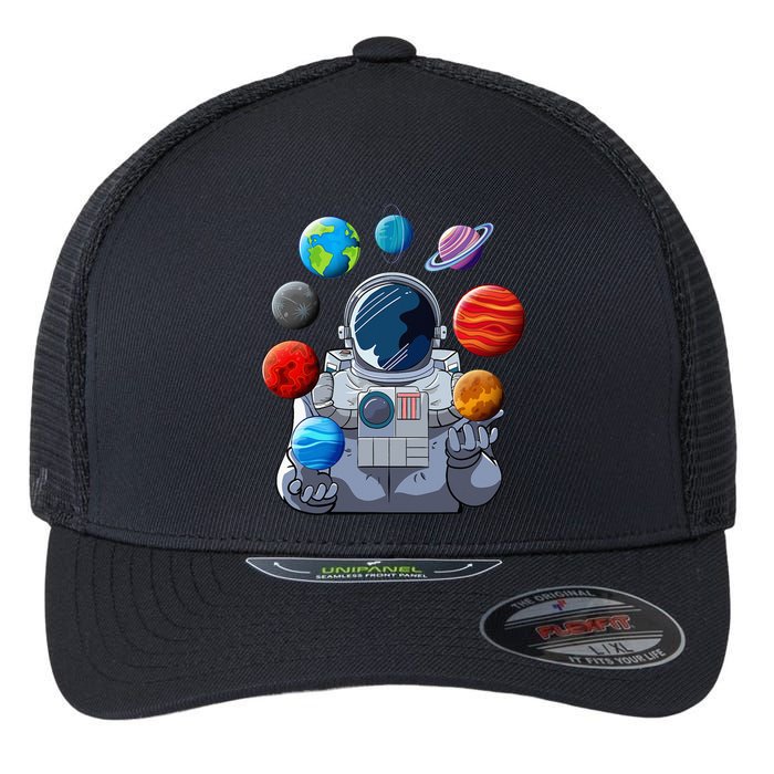 Astronaut Space Balloons Moon Mars Planets Astronaut Flexfit Unipanel Trucker Cap