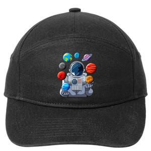 Astronaut Space Balloons Moon Mars Planets Astronaut 7-Panel Snapback Hat