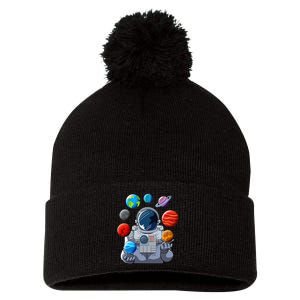 Astronaut Space Balloons Moon Mars Planets Astronaut Pom Pom 12in Knit Beanie