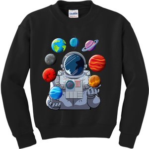 Astronaut Space Balloons Moon Mars Planets Astronaut Kids Sweatshirt