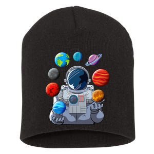 Astronaut Space Balloons Moon Mars Planets Astronaut Short Acrylic Beanie