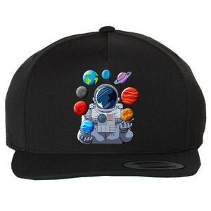 Astronaut Space Balloons Moon Mars Planets Astronaut Wool Snapback Cap