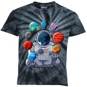 Astronaut Space Balloons Moon Mars Planets Astronaut Kids Tie-Dye T-Shirt