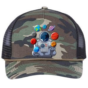 Astronaut Space Balloons Moon Mars Planets Astronaut Retro Rope Trucker Hat Cap