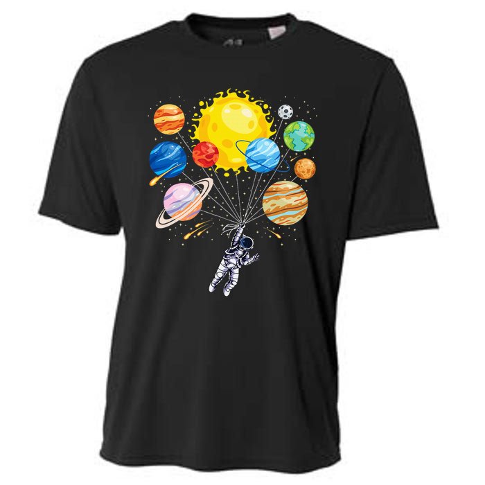 Astronaut Space Balloon Planet Science Solar System Cooling Performance Crew T-Shirt