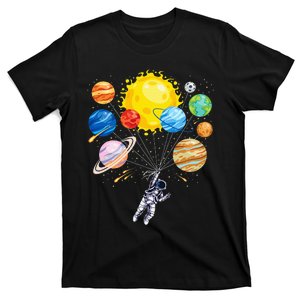 Astronaut Space Balloon Planet Science Solar System T-Shirt