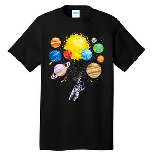 Astronaut Space Balloon Planet Science Solar System Tall T-Shirt