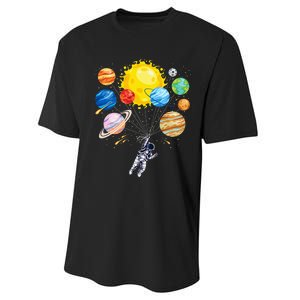 Astronaut Space Balloon Planet Science Solar System Performance Sprint T-Shirt