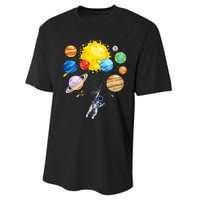 Astronaut Space Balloon Planet Science Solar System Performance Sprint T-Shirt