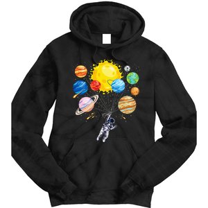 Astronaut Space Balloon Planet Science Solar System Tie Dye Hoodie