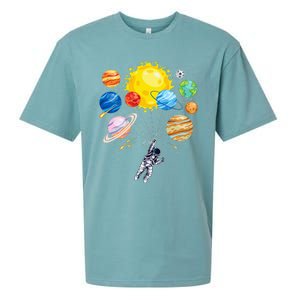 Astronaut Space Balloon Planet Science Solar System Sueded Cloud Jersey T-Shirt