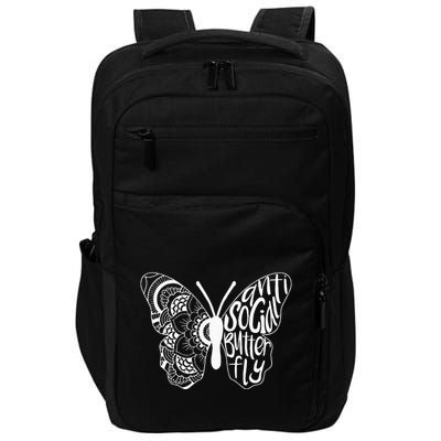 Anti Social Butterfly Introvert Funny Sarcastic Impact Tech Backpack