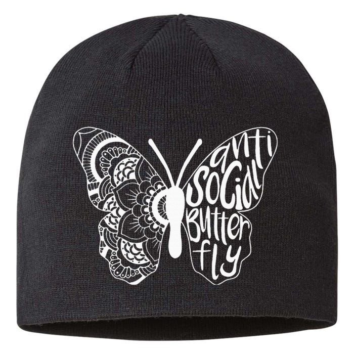 Anti Social Butterfly Introvert Funny Sarcastic Sustainable Beanie