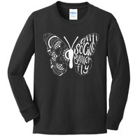 Anti Social Butterfly Introvert Funny Sarcastic Kids Long Sleeve Shirt