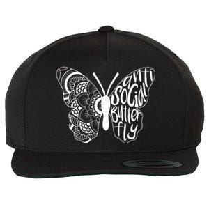 Anti Social Butterfly Introvert Funny Sarcastic Wool Snapback Cap