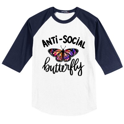 Anti Social Butterfly Baseball Sleeve Shirt