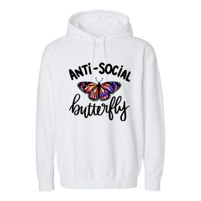 Anti Social Butterfly Garment-Dyed Fleece Hoodie