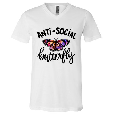 Anti Social Butterfly V-Neck T-Shirt