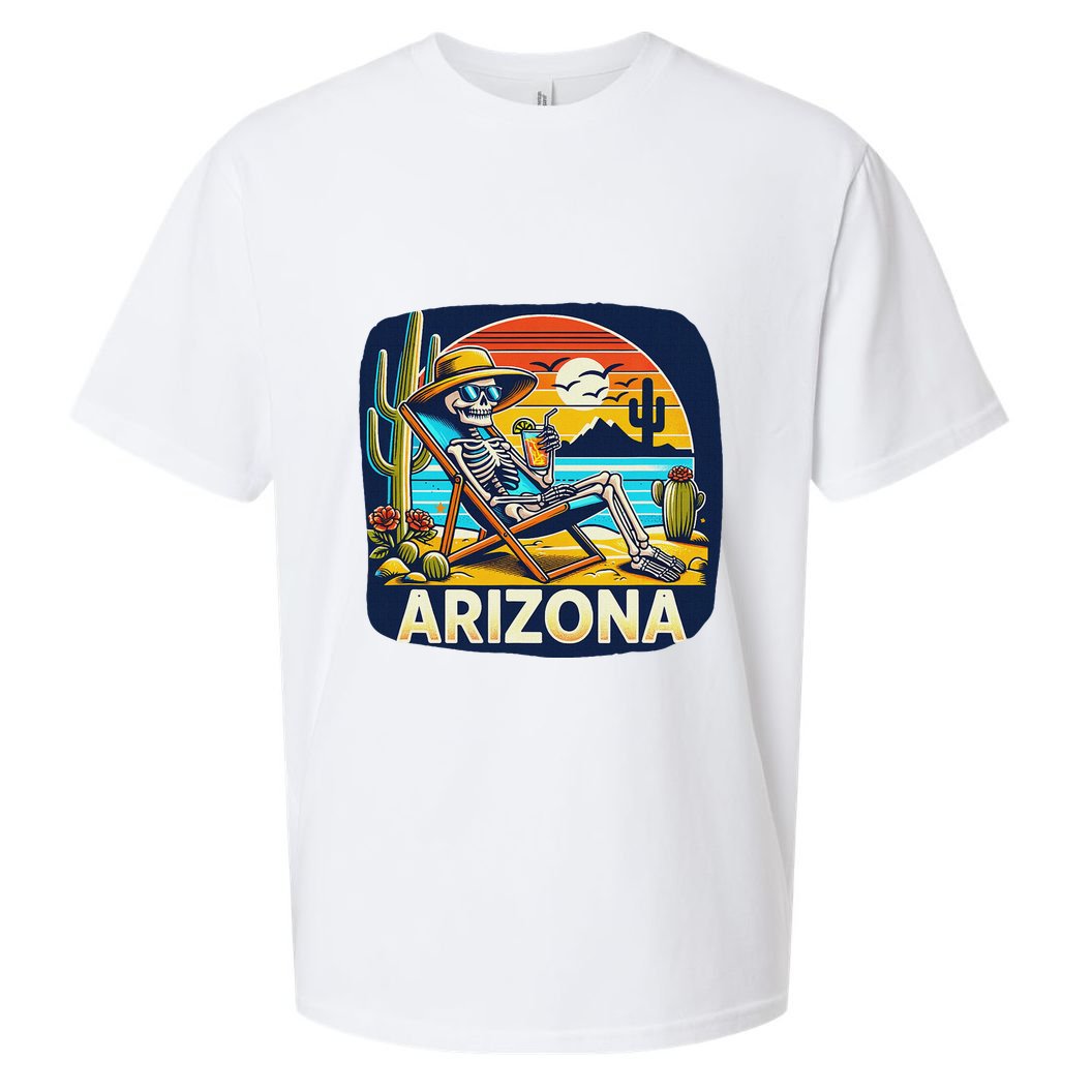 Arizona Skeleton Bone Dry Heat Sueded Cloud Jersey T-Shirt