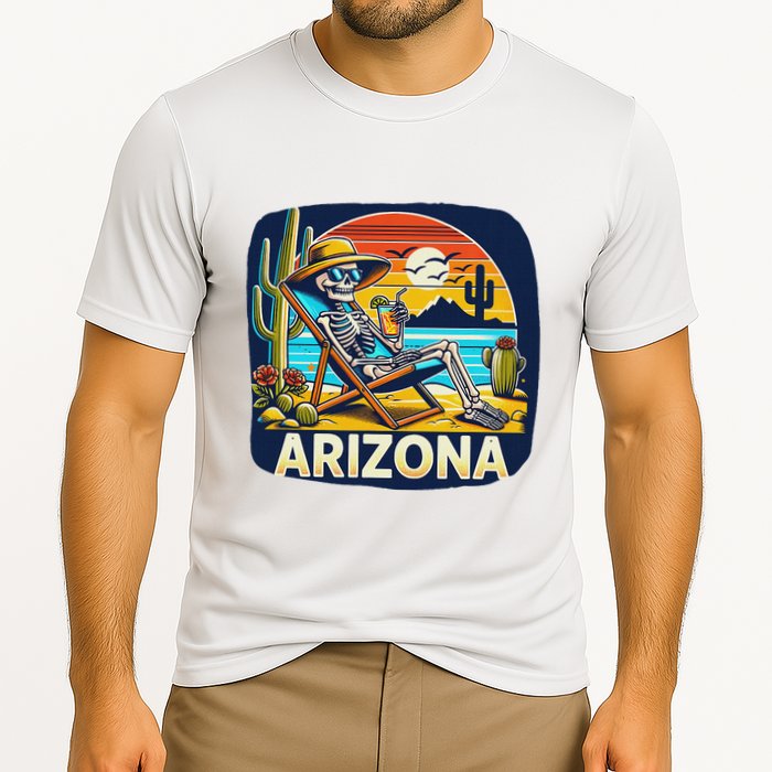 Arizona Skeleton Bone Dry Heat Cooling Performance Crew T-Shirt