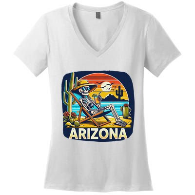 Arizona Skeleton Bone Dry Heat Women's V-Neck T-Shirt