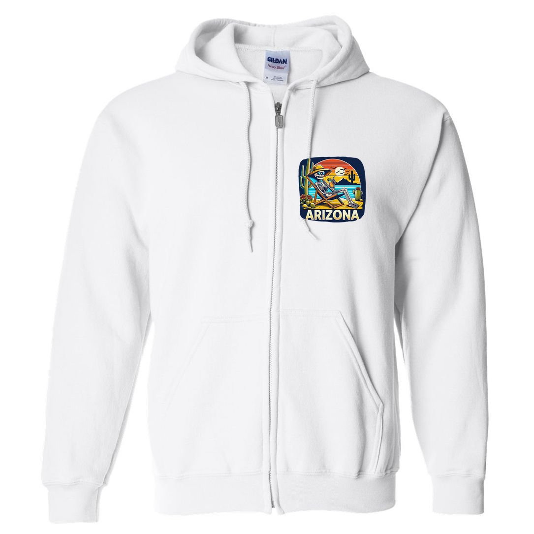 Arizona Skeleton Bone Dry Heat Full Zip Hoodie